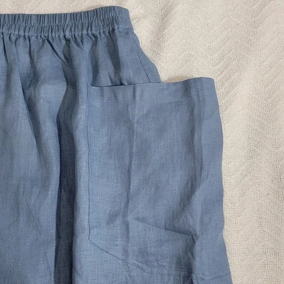 Lintico NWT Linen Relaxed Midi Skirt Marina Elastic Waist Cargo Pockets Size S - Picture 13 of 13